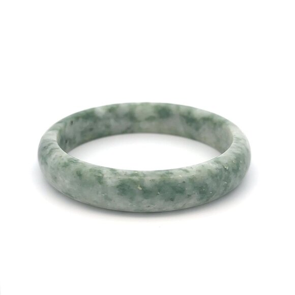 Natural Jade Gemstone Bangle Bracelet Size 7.5 inches - Picture 4 of 6